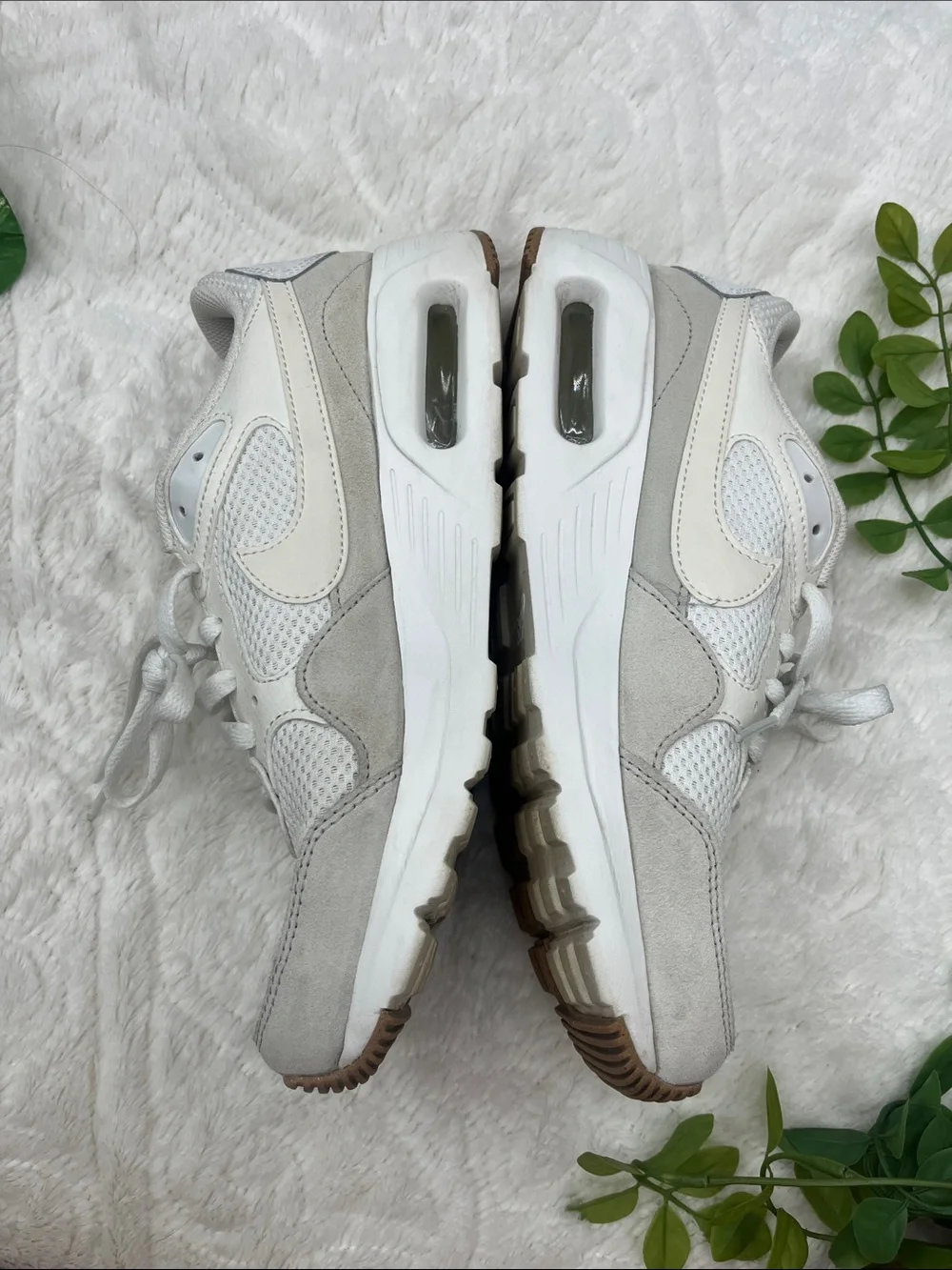 Nike Air Max White & Light Gray Athletic Sneakers